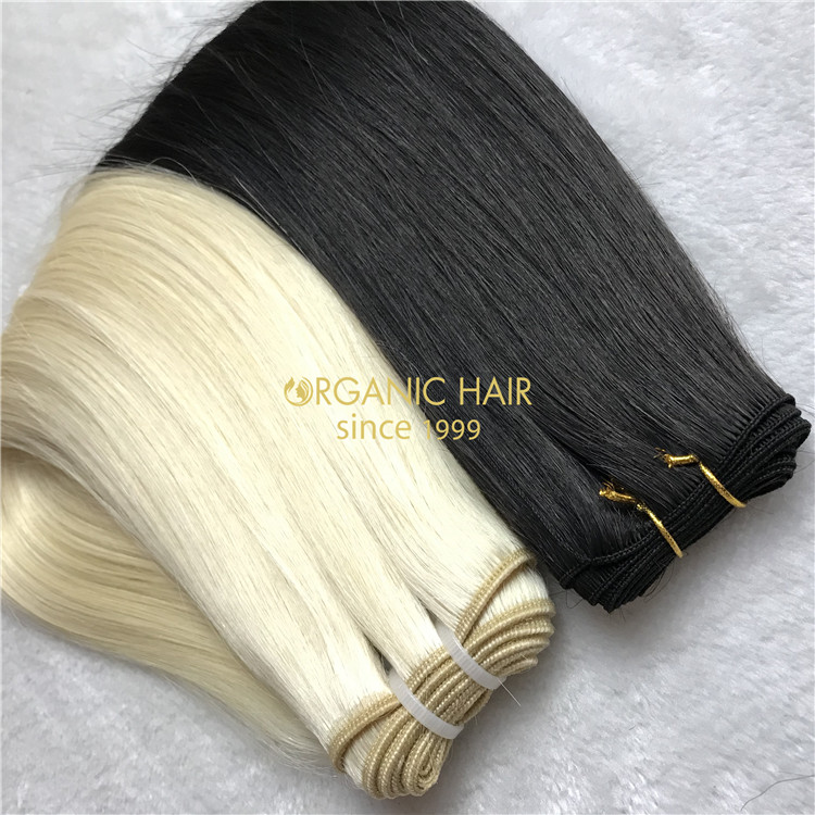 Best human hand tied weft #1Bcolor  VS human machine weft #60 color X117